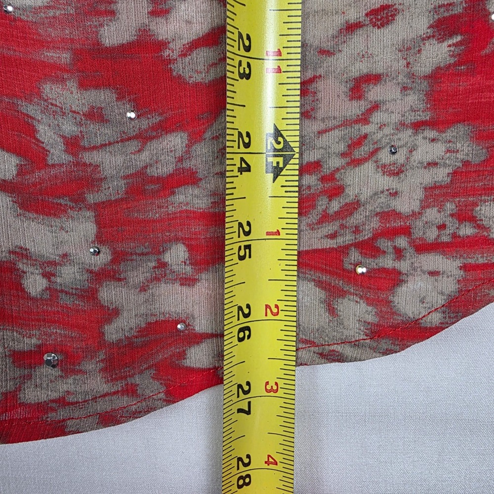 Juicy Couture Tank Top Womens XL Red Floral Rhinestone Y2K Cottagecore Boho - Picture 4 of 8